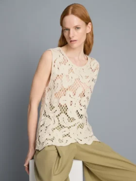 Gestricktes, asymmetrisches Häkel-Tanktop