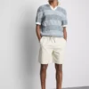 Gestricktes Polohemd mit strukturierten Streifen Gestricktes Polohemd mit strukturierten Streifen