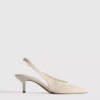 Gewebte Mesh-High Heels mit spitzer Zehenpartie