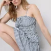 Gingham-Cami-Top mit gerafftem Peplum Gingham-Cami-Top mit gerafftem Peplum