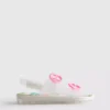 Glitzernde Jelly-Slingback-Sandalen mit doppeltem Schnallenriemen