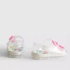 Glitzernde Jelly-Slingback-Sandalen mit doppeltem Schnallenriemen
