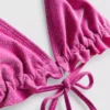 Glitzerndes Triangel-Bikini-Oberteil mit Rüschen Glitzerndes Triangel-Bikini-Oberteil mit Rüschen