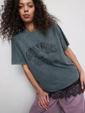 Guns N’ Roses Hemd mit Spitzenbesatz