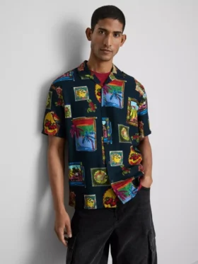 Hemd mit Reverskragen und Resort-Print