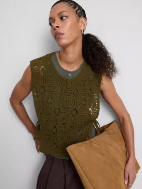 Häkel-Tanktop mit seitlichen Bändern