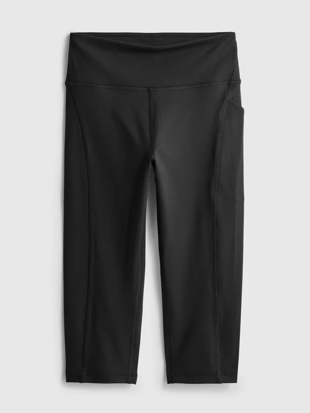 Hoch taillierte, glatte Active-Capri-Leggings mit Stützfunktion Hoch taillierte, glatte Active-Capri-Leggings mit Stützfunktion