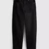 Hoch taillierte, konisch zulaufende Jeans aus Baumwoll-Denim Hoch taillierte, konisch zulaufende Jeans aus Baumwoll-Denim