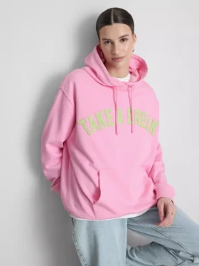 Hoodie mit College-Print aus baumwollreicher Mischung Hoodie mit College-Print aus baumwollreicher Mischung