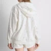 Hoodie mit durchgehendem Reißverschluss aus baumwollreichem Stoff mit Blumenmuster Hoodie mit durchgehendem Reißverschluss aus baumwollreichem Stoff mit Blumenmuster