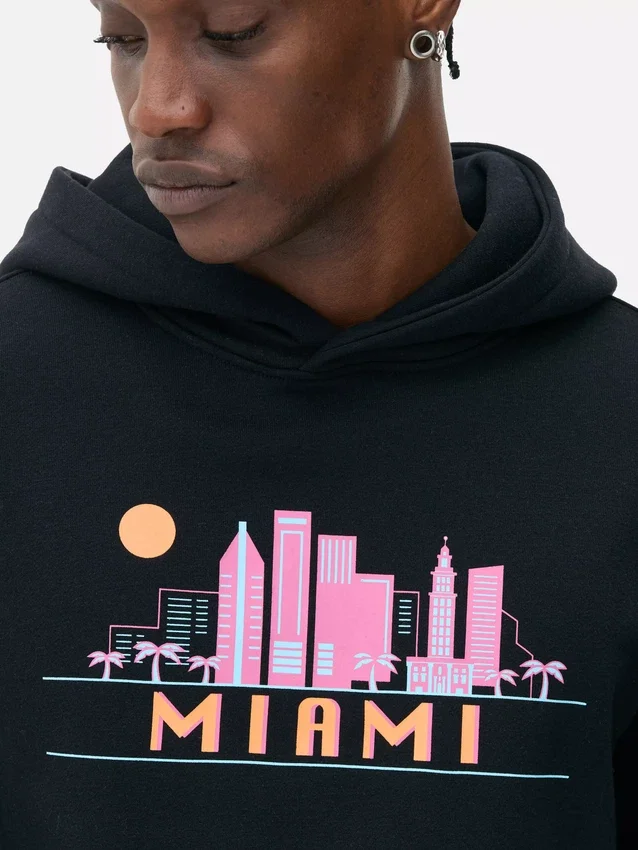 Hoodie mit Miami-Skyline Hoodie mit Miami-Skyline