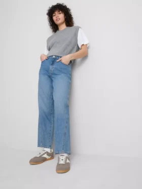 Jeans aus Baumwoll-Denim mit konisch zulaufendem, geradem Bein