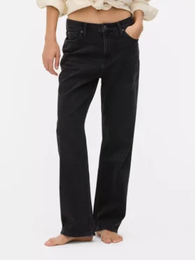 Jeans mit hoher Taille und geradem Bein
