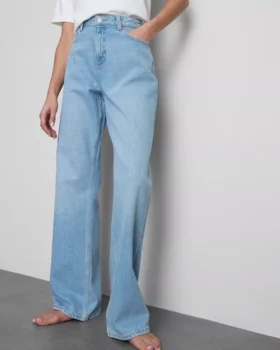 Jeans mit hoher Taille und geradem Bein