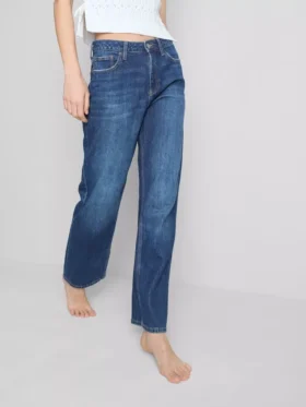 Jeans mit hoher Taille und geradem Bein