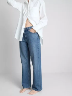 Jeans mit hoher Taille und geradem Bein