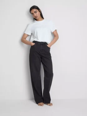 Jeans mit hoher Taille und geradem Bein