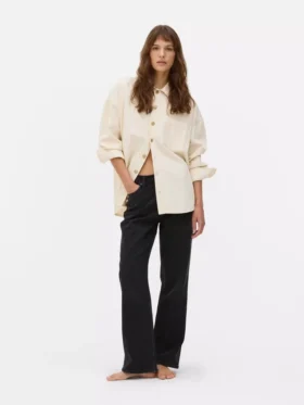 Jeans mit hoher Taille und geradem Bein