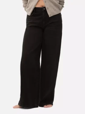 Jeans mit mittlerer Leibhöhe und weitem Bein