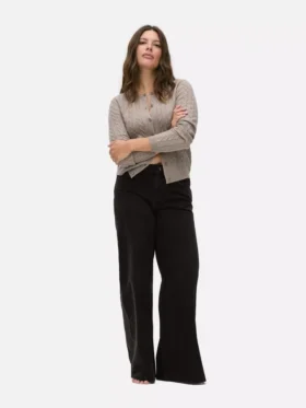 Jeans mit mittlerer Leibhöhe und weitem Bein