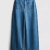 Jeans mit weitem Bein und Taschen vorne Jeans mit weitem Bein und Taschen vorne