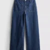 Jeans mit weitem Bein und Taschen vorne Jeans mit weitem Bein und Taschen vorne