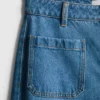 Jeans mit weitem Bein und Taschen vorne Jeans mit weitem Bein und Taschen vorne