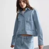 Jeansjacke aus Baumwolle mit aufgesetzten Taschen Jeansjacke aus Baumwolle mit aufgesetzten Taschen