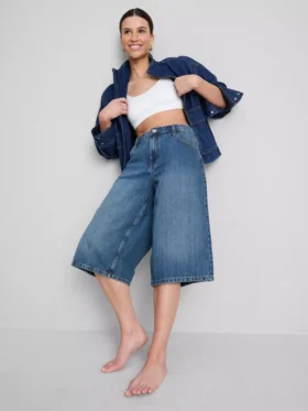 Jeansshorts aus Baumwoll-Denim