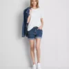 Jeansshorts mit mittlerer Leibhöhe und Umschlag Jeansshorts mit mittlerer Leibhöhe und Umschlag