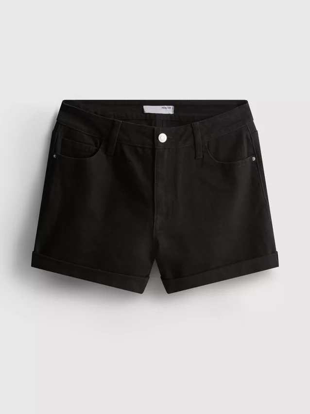 Jeansshorts mit mittlerer Leibhöhe und Umschlag Jeansshorts mit mittlerer Leibhöhe und Umschlag