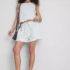 Jeansshorts mit Rüschen am Saum Jeansshorts mit Rüschen am Saum