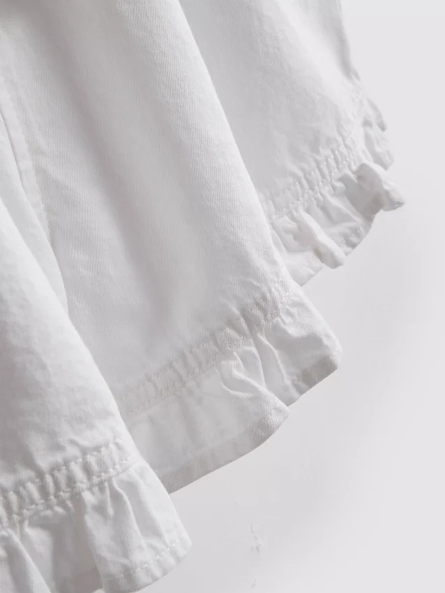 Jeansshorts mit Rüschen am Saum Jeansshorts mit Rüschen am Saum