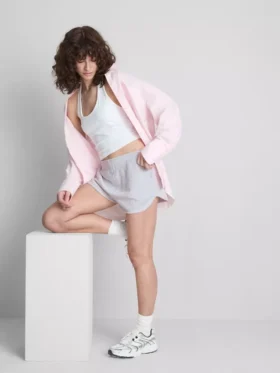 Jersey-Shorts mit Knopfdetails aus baumwollreichem Material