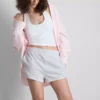 Jersey-Shorts mit Knopfdetails aus baumwollreichem Material Jersey-Shorts mit Knopfdetails aus baumwollreichem Material