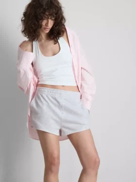 Jersey-Shorts mit Knopfdetails aus baumwollreichem Material