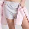 Jersey-Shorts mit Knopfdetails aus baumwollreichem Material Jersey-Shorts mit Knopfdetails aus baumwollreichem Material