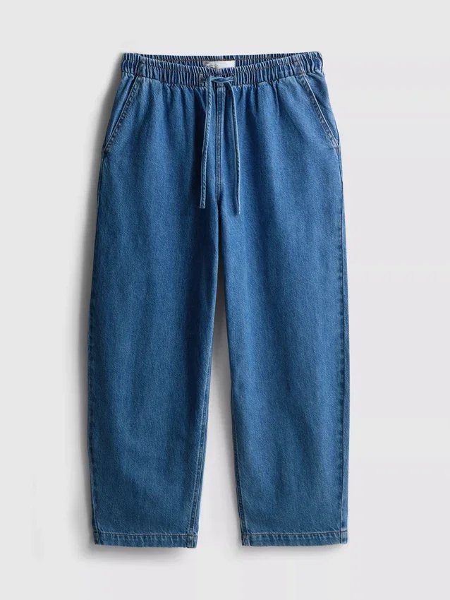 Jogginghose aus Baumwoll-Denim mit konischer Passform Jogginghose aus Baumwoll-Denim mit konischer Passform