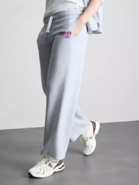 Jogginghose aus Baumwollmischung mit weitem Bein