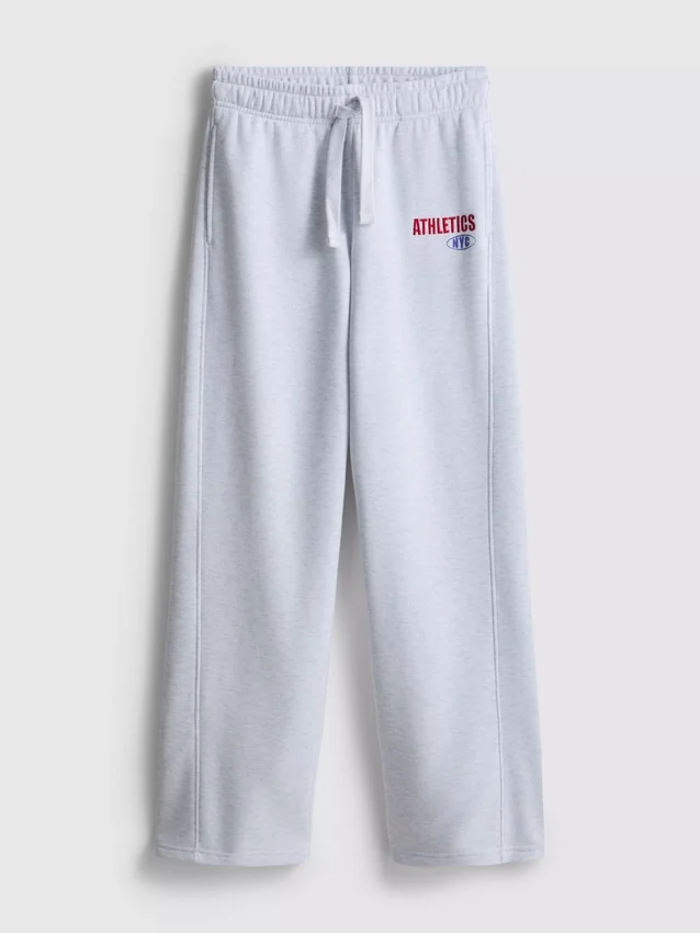 Jogginghose aus Baumwollmischung mit weitem Bein Jogginghose aus Baumwollmischung mit weitem Bein