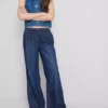 Jogginghose aus Denim mit geradem Bein Jogginghose aus Denim mit geradem Bein