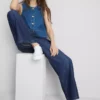 Jogginghose aus Denim mit geradem Bein Jogginghose aus Denim mit geradem Bein
