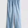 Jogginghose aus Denim mit geradem Bein Jogginghose aus Denim mit geradem Bein