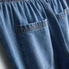 Jogginghose aus Denim mit geradem Bein Jogginghose aus Denim mit geradem Bein