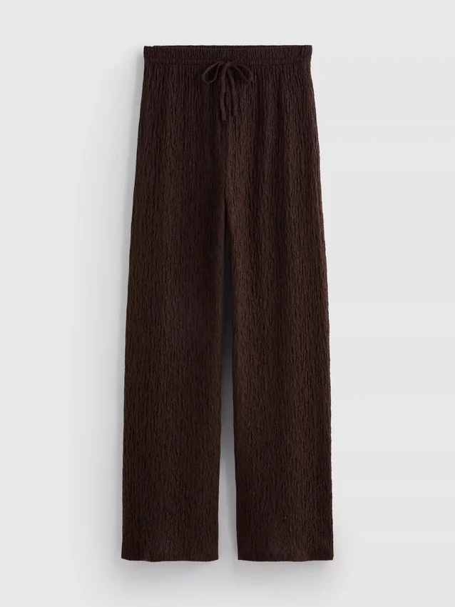 Knautschige Hose mit geradem Bein und Kordelzug Knautschige Hose mit geradem Bein und Kordelzug