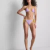 Kräuselt-Bikini-Oberteil mit kontrastierendem Dreieck Kräuselt-Bikini-Oberteil mit kontrastierendem Dreieck