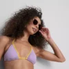 Kräuselt-Bikini-Oberteil mit kontrastierendem Dreieck Kräuselt-Bikini-Oberteil mit kontrastierendem Dreieck