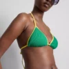 Kräuselt-Bikini-Oberteil mit kontrastierendem Dreieck Kräuselt-Bikini-Oberteil mit kontrastierendem Dreieck