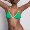 Kräuselt-Bikini-Oberteil mit kontrastierendem Dreieck Kräuselt-Bikini-Oberteil mit kontrastierendem Dreieck