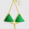 Kräuselt-Bikini-Oberteil mit kontrastierendem Dreieck Kräuselt-Bikini-Oberteil mit kontrastierendem Dreieck